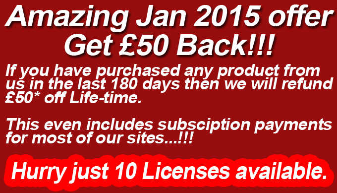 Jan 2015 Speciall offer...get 50 off the lifetime price..
