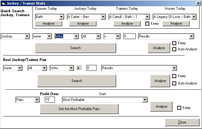 SPB System Builder Jockeys and Trainers